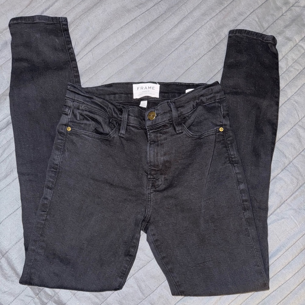 Frame Le High Skinny Denim Women's Black Jeans. Size 25.